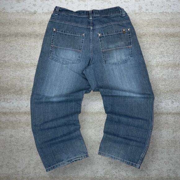 Vintage Skater Wide Leg Jeans Southpole Dark Wash Baggy Denim Rap Style Y2K